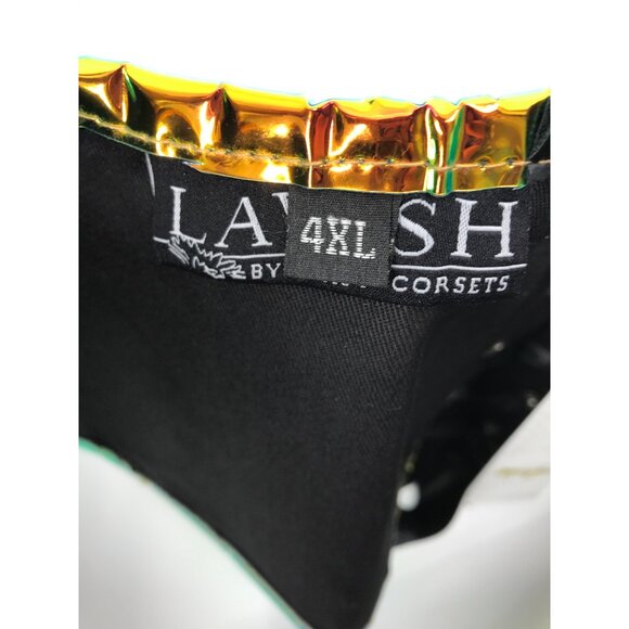Lavish By Daisy Corsets Sunset Holo Lace Up Short Bustier Top Orange 4XL NEW - Picture 6 of 6